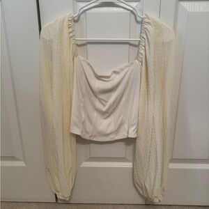 Urban Outfitters Long Sleeve Top in White